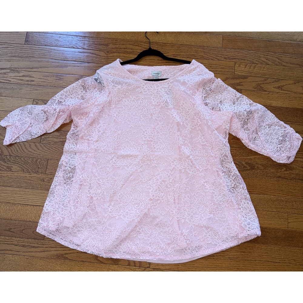 Avenue Blouse Top Pink Size 22/24 Lace New With Tag